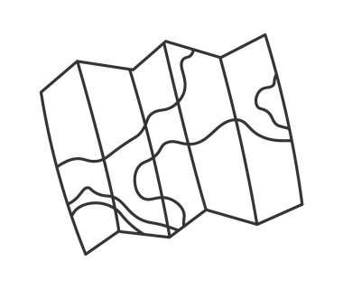 Map flat icon Showing direction. Vector illustration