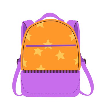 Colorful school bag flat icon Trendy backpack for children. Vector illustration