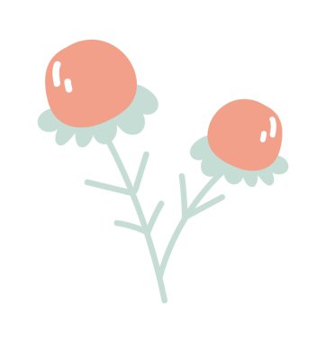 Hand drawn abstract wildflower flat icon. Vector illustration