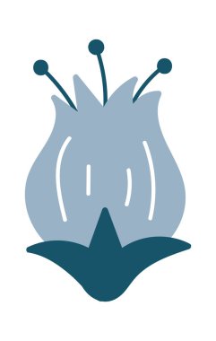 Hand drawn abstract wildflower flat icon Spring floral design. Vector illustration