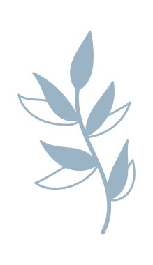 Hand drawn abstract plant branch flat icon Spring floral design. Vector illustration