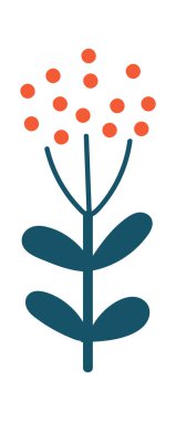 Hand drawn abstract wildflower flat icon Spring floral design. Vector illustration
