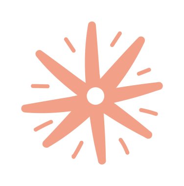 Hand drawn abstract wildflower flat icon Spring floral design. Vector illustration