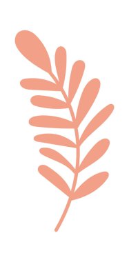 Hand drawn abstract plant branch flat icon Spring floral design. Vector illustration