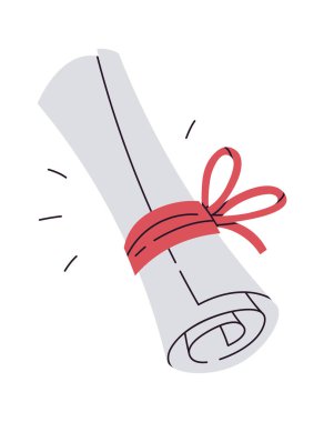 Diploma flat icon Finish college certificate. Vector illustration