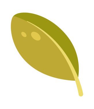 Green leaf decor element flat icon. Vector illustration