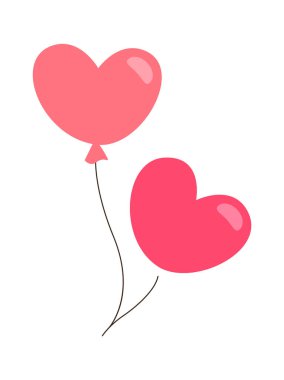 Cute balloons flat icon Birthday party decorations. Vector illustration