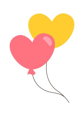Cute balloons flat icon Birthday party decorations. Vector illustration
