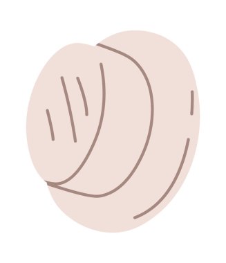 Trendy white hat flat icon Summer head accessory. Vector illustration