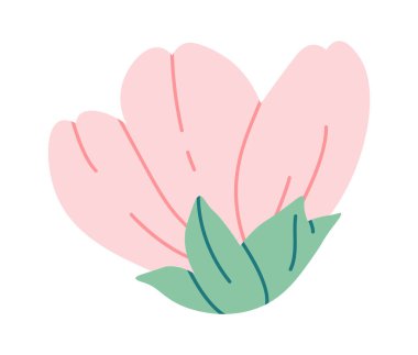 Blooming sakura flower flat icon Spring decorative tree. Vector illustration