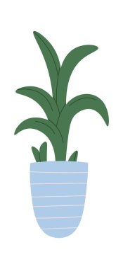 Houseplant in ceramic pot flat icon. Vector illustration