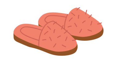 Comfortable slippers flat icon Shoes for home. Vector illustration