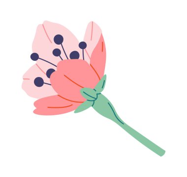 Blooming sakura flat icon Spring decorative tree. Vector illustration