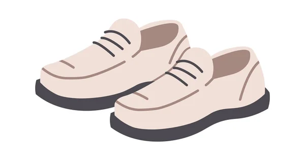 White Lacquered Loafers Flat Icon Trendy Shoes Vector Illustration —  Vetores de Stock