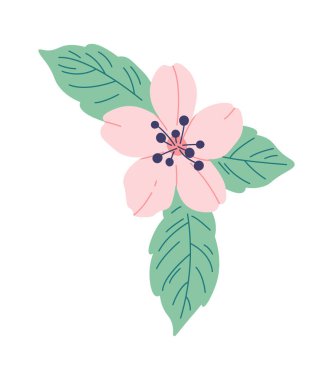 Blooming sakura flat icon Spring decorative tree. Vector illustration