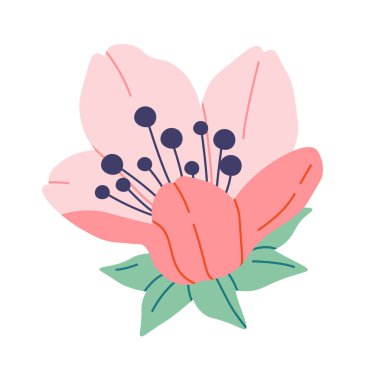 Blooming sakura flat icon Spring decorative tree. Vector illustration