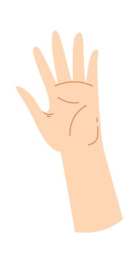 Greeting flat icon White race hand Communication. Vector illustration