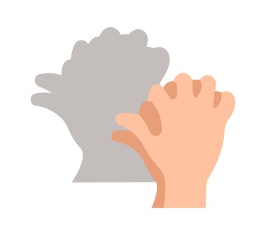 Make shadow hand animals flat icon. Vector illustration