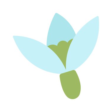 Snowdrop flower bloom flat icon Springtime. Vector illustration