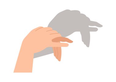 Make shadow hand animals flat icon Turkey silhouette. Vector illustration