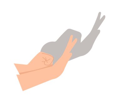 Make shadow hand animals flat icon Snail silhouette. Vector illustration