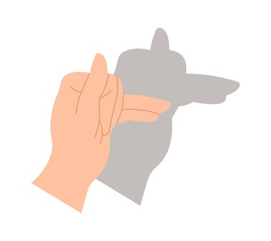 Make shadow hand animals flat icon. Vector illustration