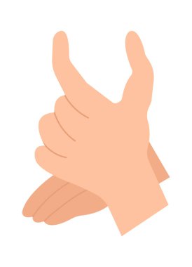 Hand flat icon Make deer with fingers. Vector illustration