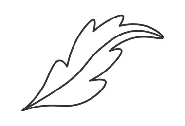 Leaf line art Wildflowers contemporary floral design. Vector illustration