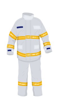 Station uniform flat icon Firefighter gear Fireman suit. Vector illustration
