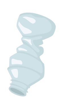 Plastik şişe düz ikon Çöp Eko farkındalığı. Vektör illüstrasyonu
