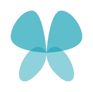 Kelebek soyut şekil tasarımı düz simge. Vektör illüstrasyonu