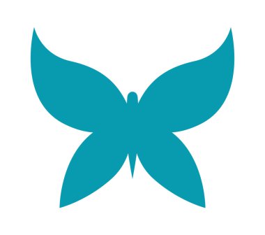 El çizimi kelebek soyut tasarım düz simge. Vektör illüstrasyonu