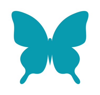 El çizimi kelebek soyut tasarım düz simge. Vektör illüstrasyonu