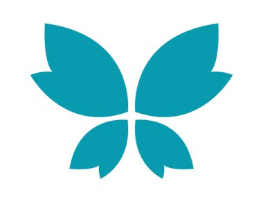 El çizimi kelebek soyut tasarım düz simge. Vektör illüstrasyonu