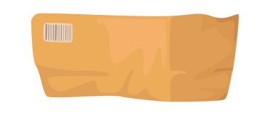 Zarar görmüş ve kırılmış karton kutu düz simge kağıt paket paketi. Vektör illüstrasyonu