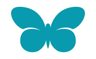 El çizimi kelebek soyut tasarım düz simge. Vektör illüstrasyonu