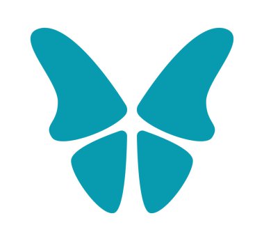 El çizimi kelebek soyut tasarım düz simge. Vektör illüstrasyonu