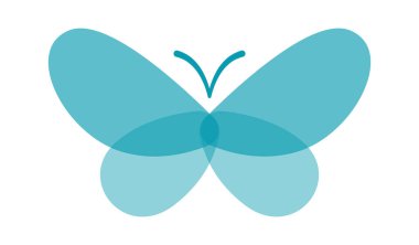 Kelebek soyut şekil tasarımı düz simge. Vektör illüstrasyonu