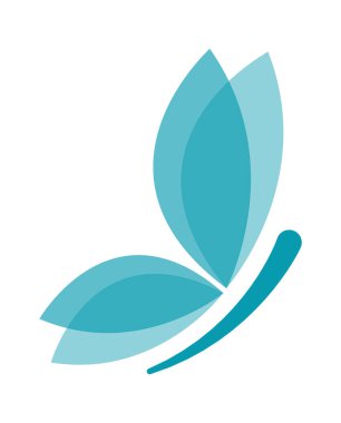 Kelebek soyut şekil tasarımı düz simge. Vektör illüstrasyonu