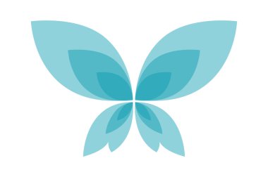 Kelebek soyut şekil tasarımı düz simge. Vektör illüstrasyonu