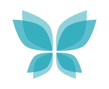 Kelebek soyut şekil tasarımı düz simge. Vektör illüstrasyonu