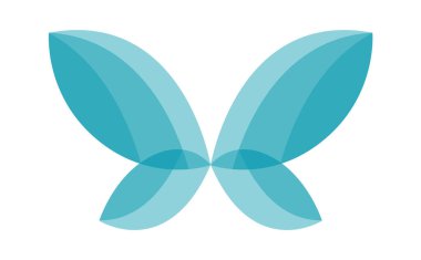 Kelebek soyut şekil tasarımı düz simge. Vektör illüstrasyonu