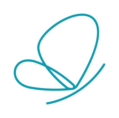 Kelebek çizgisi tasarımı düz simge. Vektör illüstrasyonu