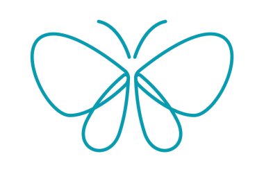 Kelebek çizgisi tasarımı düz simge. Vektör illüstrasyonu