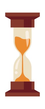 Ancient sand table clocks flat icon. Vector illustration
