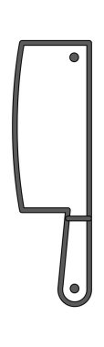 Stainless steel cleaver line icon Cutting food. Vector illustration