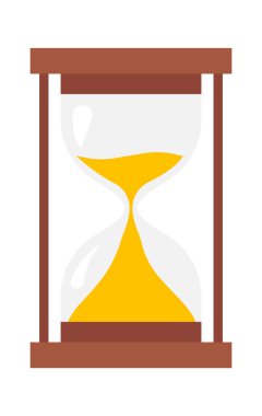 Old sand clock flat icon. Vector illustration