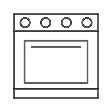 Gas oven for cooking line icon Kitchen furniture. Vector illustration