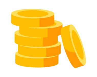 Coins flat icon Time is money. Vector illustration