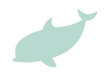 Dolphin shape flat icon Marine animal silhouette. Vector illustration